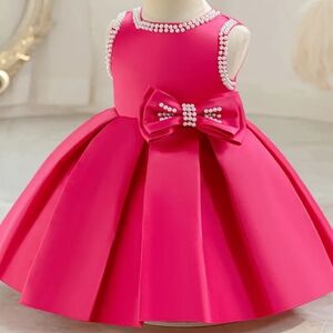 Elegant Pink Kids Dress with Bow